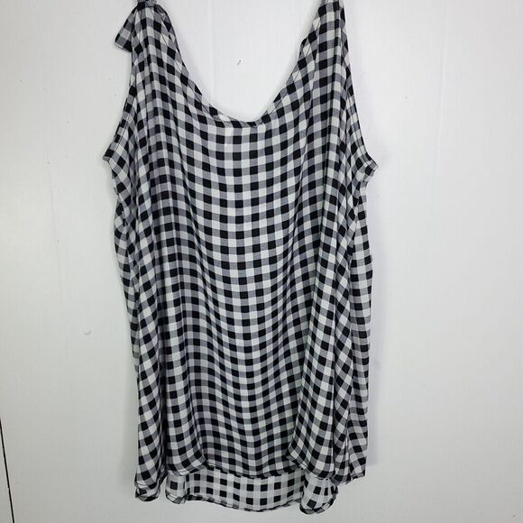 Torrid Top Womens 2X Gingham Plaid Light Weight New Georgette O Ring Cami Tank - Picture 9 of 9